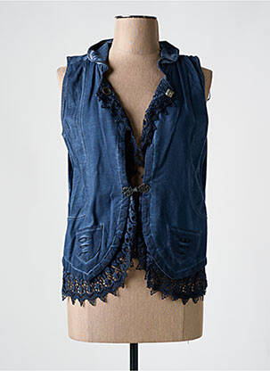 Gilet sans manche coupe cintrée bleu MERI & ESCA femme