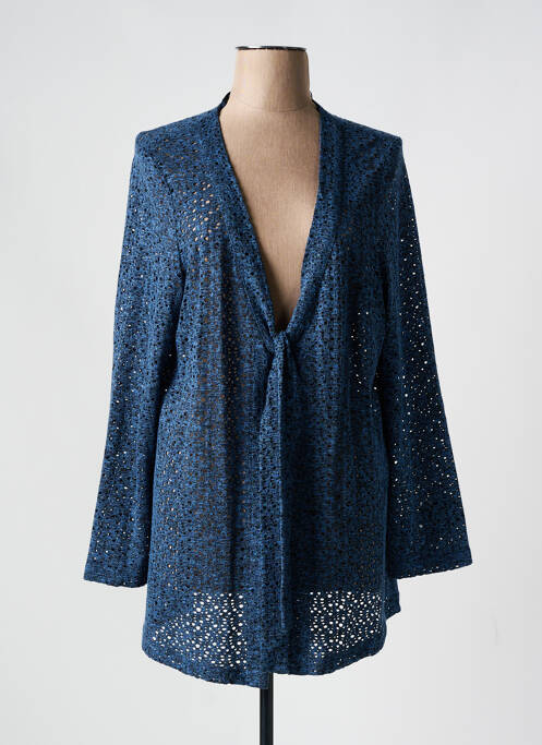 Gilet manches longues bleu CHALOU pour femme