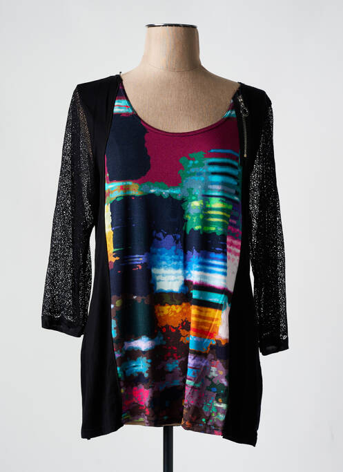 Tunique manches longues noir FRANCK ANNA pour femme