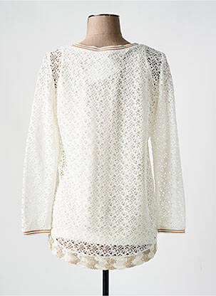 Pull coupe droite manches longues blanc MERI & ESCA femme
