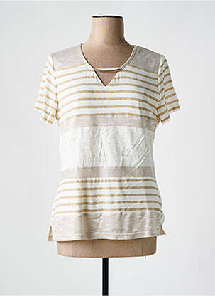 Top imprimé fantaisie manches courtes blanc MERI & ESCA femme