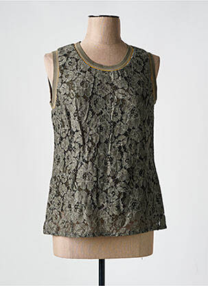 Top coupe cintrée sans manche vert MERI & ESCA femme