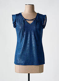 Top coupe cintrée sans manche bleu MERI & ESCA femme