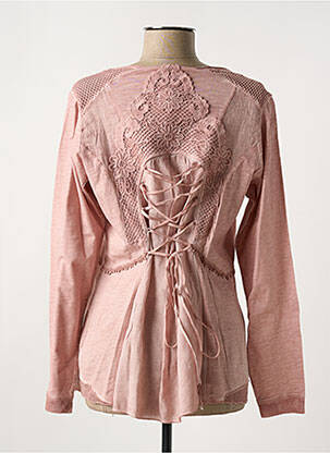 Gilet manches longues col rond rose MERI & ESCA femme