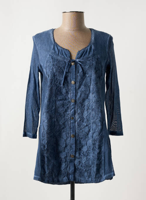 Gilet manches longues bleu MERI & ESCA pour femme