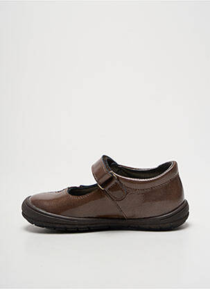 Ballerines tissage vernis bout rond marron BOPY fille