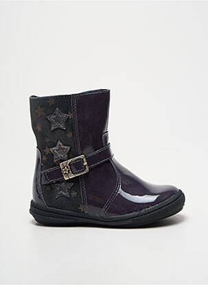 Bottes tissage vernis bout rond gris BOPY fille