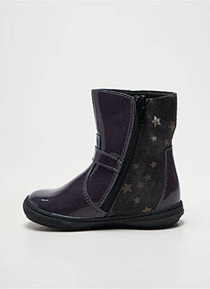 Bottes tissage vernis bout rond gris BOPY fille