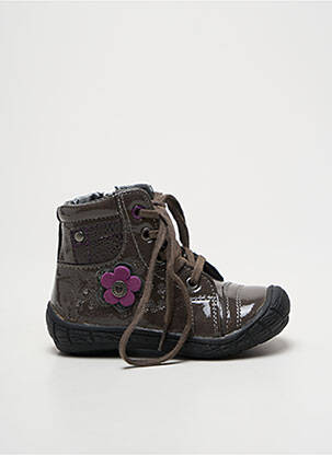 Bottines/boots matière lisse bout rond marron KOUKI fille