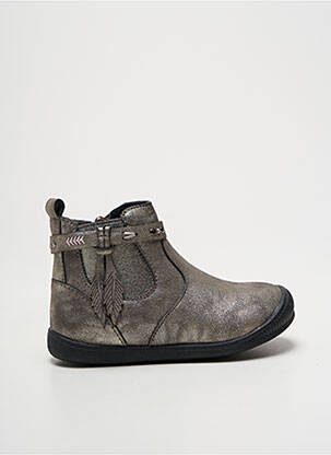 Bottines/boots tissage satiné bout rond or KOUKI fille
