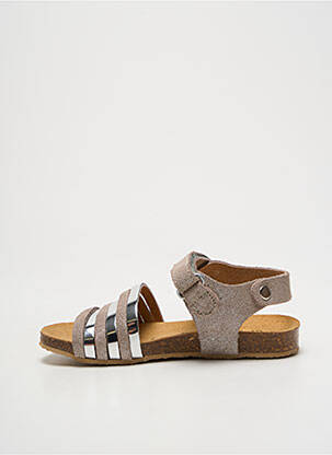 Sandales/nu pieds tissage satiné bout ouvert argent EMMA fille