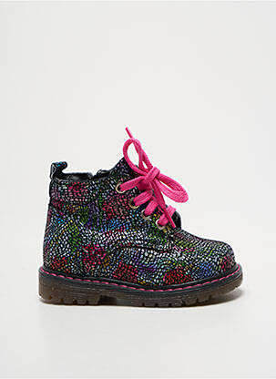 Bottines/boots fermeture zip et lacets talon bas noir BOPY fille