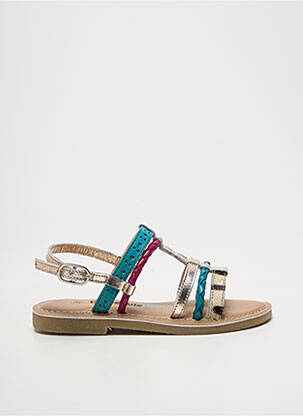 Sandales/nu pieds tissage satiné chiquet or LILYBELLULE fille
