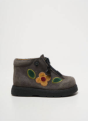 Bottillons nubuck bout rond gris MOD8 fille