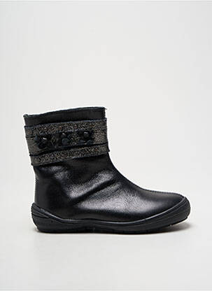 Bottines/boots matière lisse bout rond noir BOPY fille