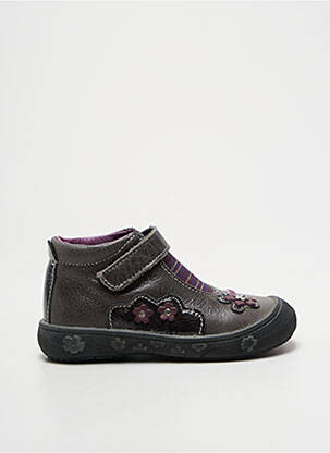 Bottillons fermeture scratch bout rond gris BOPY fille