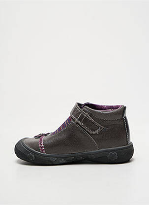 Bottillons fermeture scratch bout rond gris BOPY fille