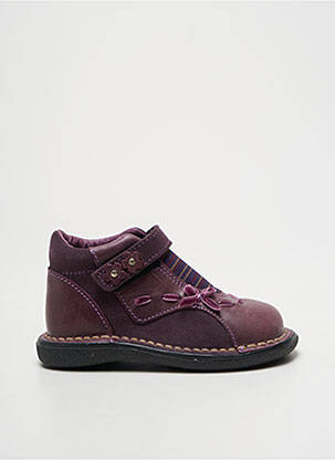 Bottillons fermeture scratch bout rond violet BOPY fille