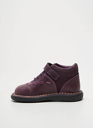 Bottillons fermeture scratch bout rond violet BOPY fille