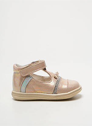 Bottillons fermeture scratch bout rond beige BOPY fille