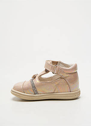 Bottillons fermeture scratch bout rond beige BOPY fille