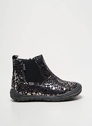 Bottines/boots tissage satiné bout rond argent BOPY fille