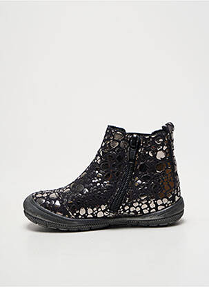 Bottines/boots tissage satiné bout rond argent BOPY fille