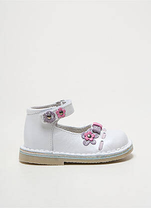 Ballerines tissage satiné chiquet blanc BOPY fille
