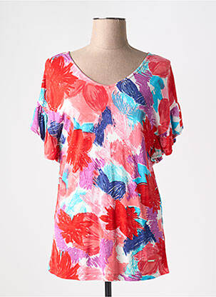 T-shirt imprimé fantaisie manches courtes rouge AGATHE & LOUISE femme