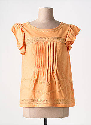 T-shirt coupe cintrée manches courtes orange MD'M femme