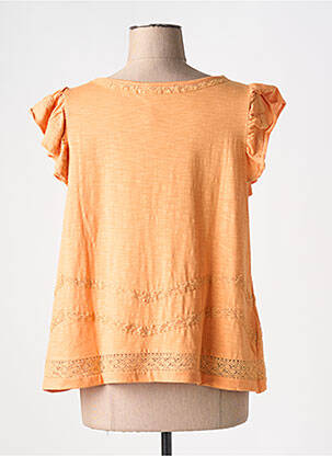 T-shirt coupe cintrée manches courtes orange MD'M femme