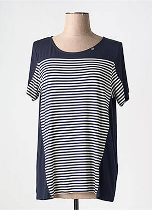 T-shirt stretch manches courtes bleu KALISSON femme