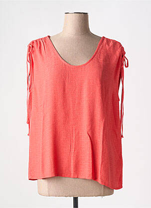 Blouse tissage crêpe manches courtes orange MD'M femme
