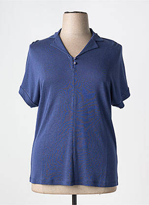 Polo coupe cintrée manches courtes bleu BAGORAZ femme