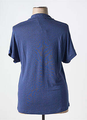 Polo coupe cintrée manches courtes bleu BAGORAZ femme