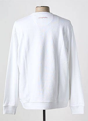 Sweat-shirt sérigraphie floquée manches longues blanc TEDDY SMITH homme