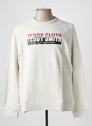 Sweat-shirt sérigraphie floquée manches longues gris TEDDY SMITH homme