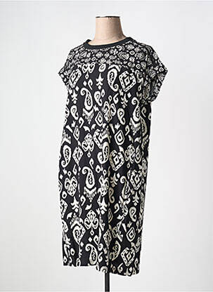 Robe mi-longue manches courtes manches courtes noir CECIL femme