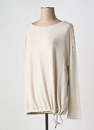 Pull tissage chiné manches longues beige CECIL femme