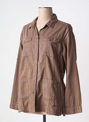 Veste casual col chemisier marron AGATHE & LOUISE femme