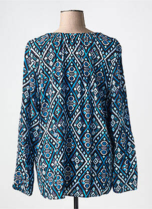 Blouse tissage popeline manches longues bleu CECIL femme