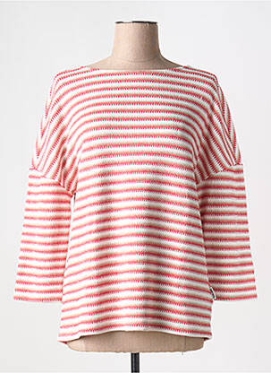 Pull col bateau manches longues orange CECIL femme