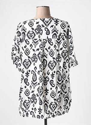 Blouse tissage popeline manches courtes blanc CECIL femme