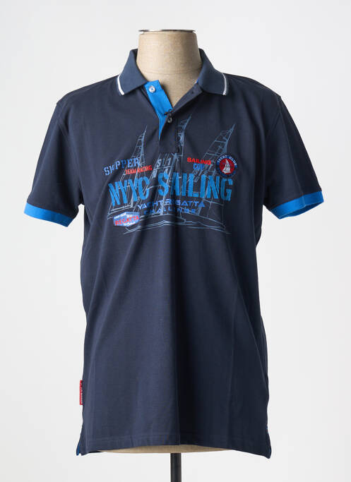 Polo stretch manches courtes bleu SEA BARRIER homme