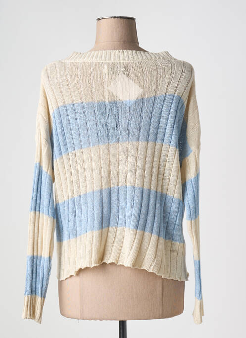 Pull coupe cintrée manches longues bleu KESY femme