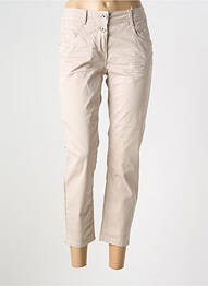 Pantalon 7/8 stretch taille normale beige CECIL femme