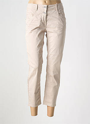 Pantalon 7/8 stretch taille normale beige CECIL femme