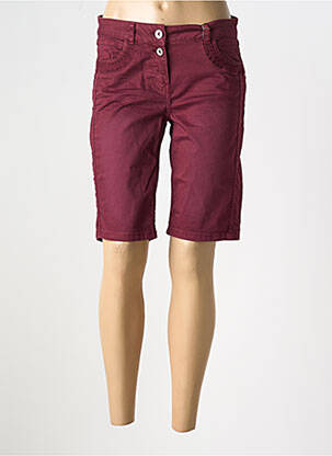 Bermuda coupe droite taille normale violet CECIL femme