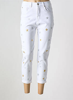 Jeans coupe slim stretch taille normale blanc AD'ORO femme