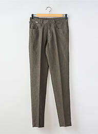Pantalon slim tissage popeline taille normale marron GS CLUB homme